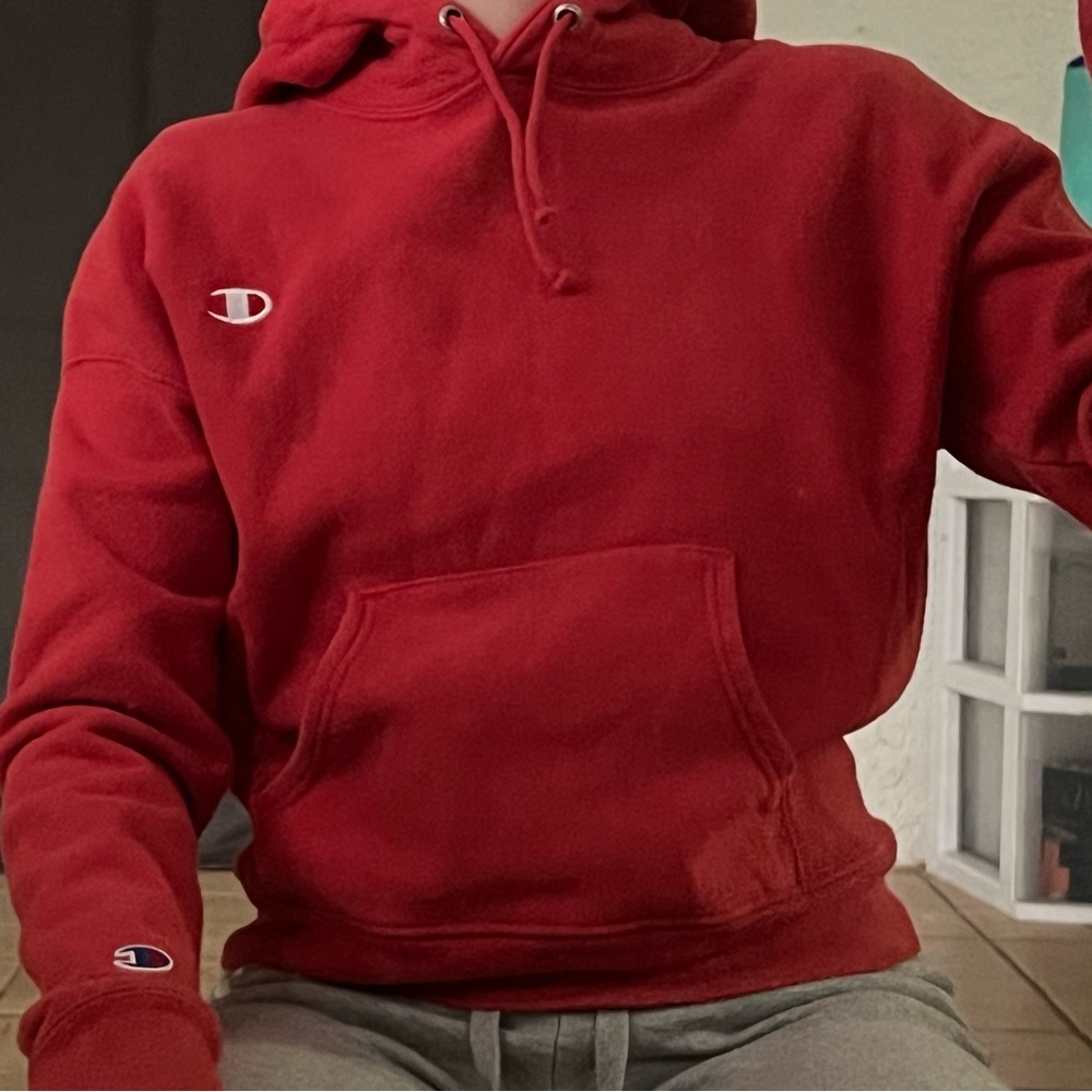 red champion hoodie